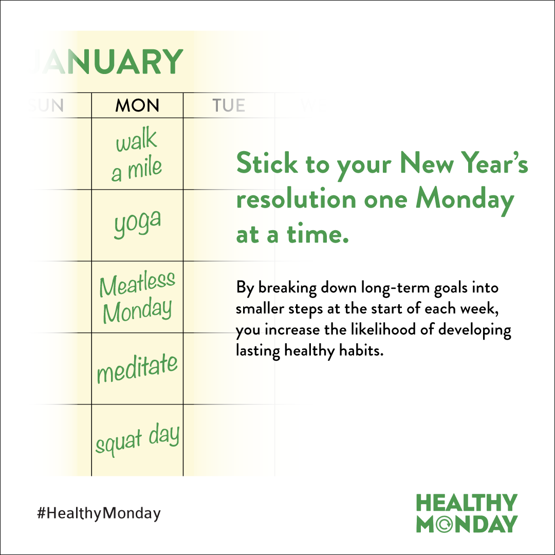 Stick to your New Year's resolution one Monday at a time.